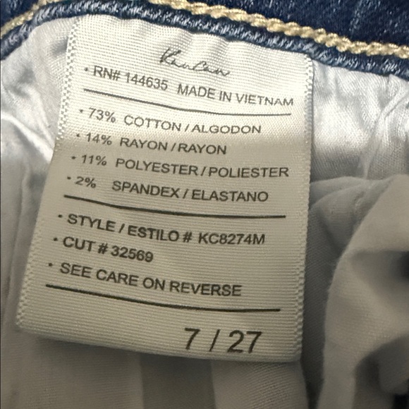 KanCan Distressed Skinny Jeans Raw Hem Medium Wash Women’s Sz 7/27 - Picture 10 of 12